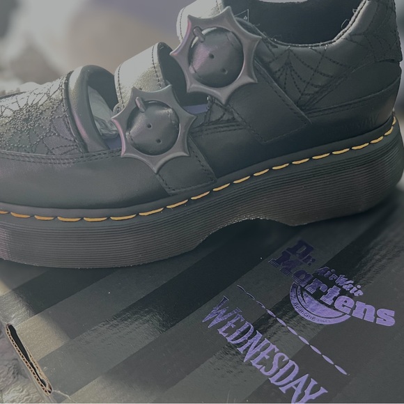 Dr. Martens Wednesday Mary Janes Nappa Lux in Black - Picture 3 of 8